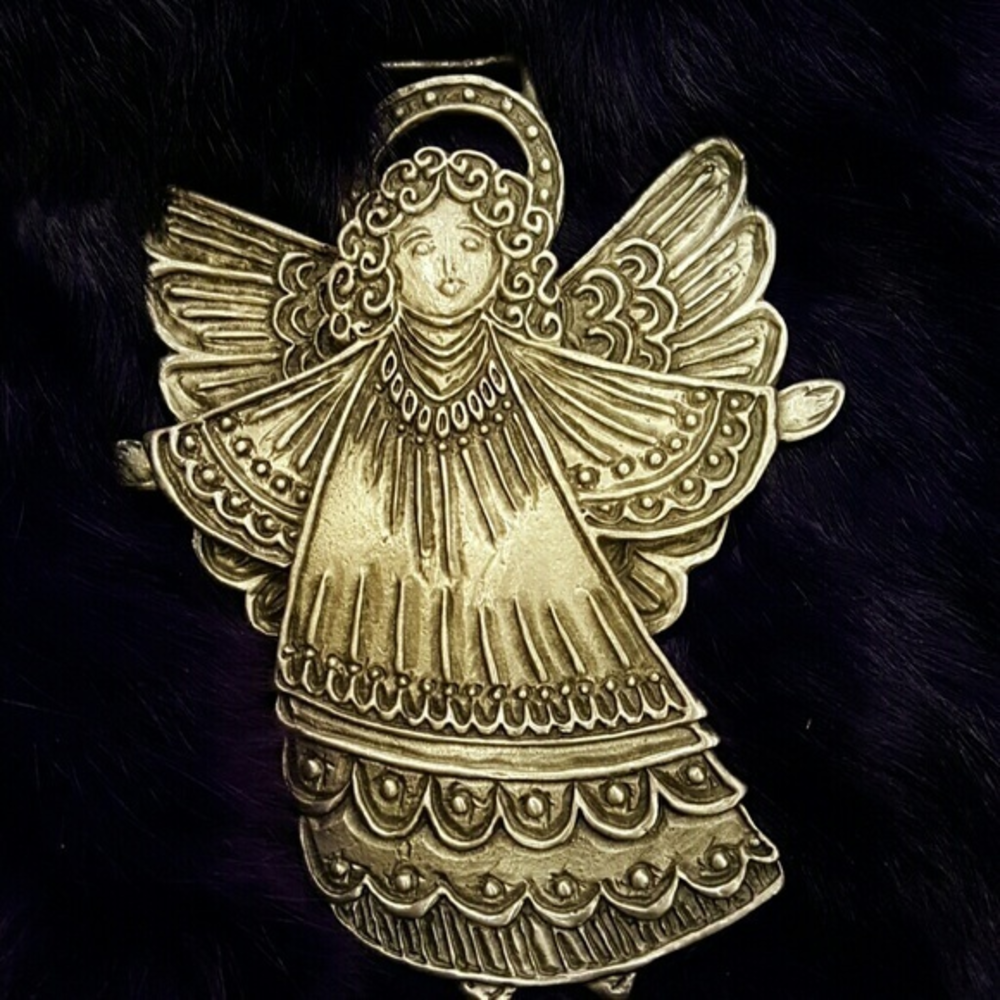 VINTAGE CYNTHIA WEBB PEWTER ANGEL WALL DECOR‎